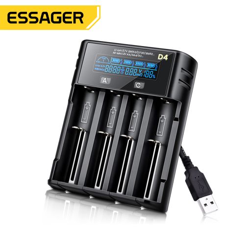 Chargeur De Batterie Lithium Usb 18650 Universel Chargeur Li-ion Ni-mh Ni-cd 4 Fentes
