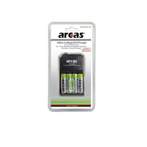 Chargeur De 4piles Aa Ou Aaa - 4 Led + 4 Piles Aa 2700mah, Piles Rechargeables 2700mah