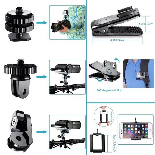 Ensemble D'accessoires Kit Pour Caméra D'action Gopro Hero 10/9/8/7/6 Et Autres thumbnail 3
