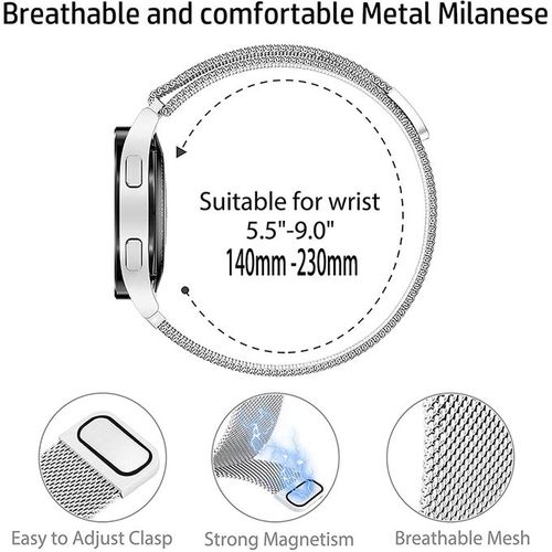 Bracelet À Boucle Magnétique 22mm En Acier Inoxydable Argent - Universelle