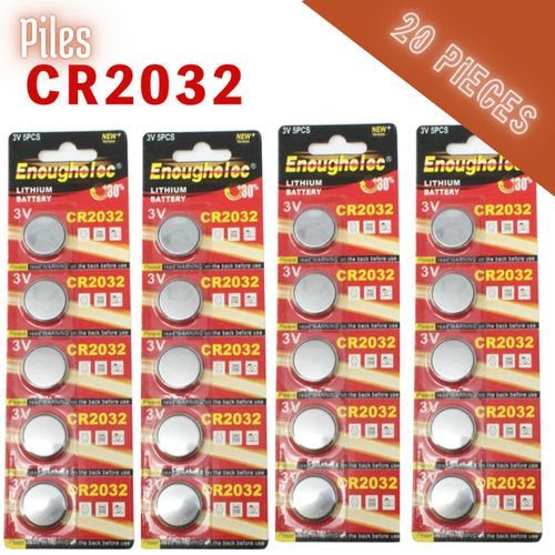 20 X Piles Cr2032 3v Batterie, Pile Bouton Au Lithium 3 Volts