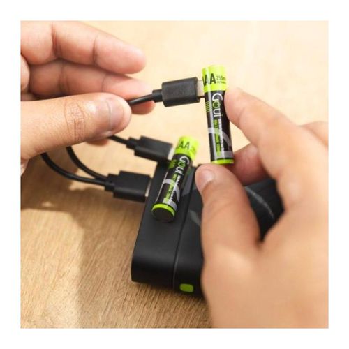 Batterie Rechargeable Aaa Battery (2pcs) Avec Cable Type C De Charge - Pile 400mah / 750mwh Black