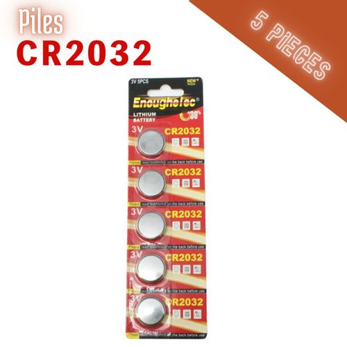 5 X Piles Cr2032 3v Batterie, Pile Bouton Au Lithium 3 Volts
