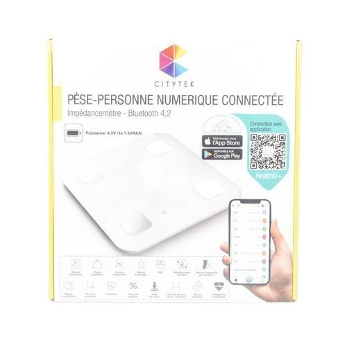 Balance Numérique Connectée Smart Fat Glass, Pese Personne, Bleutooth 4,2 - Smart Body Scale