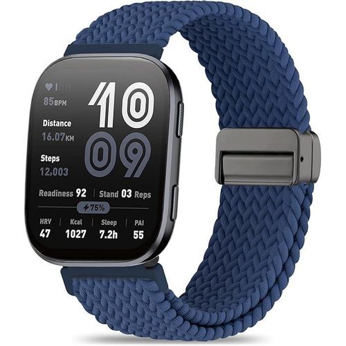 Bracelet De Montre 22mm Magnétique En Nylon Tressé - Tissue À Dégagement Rapide Pour Huawei Gt2 Pro Gt3 Gt4, Oraimo, Garmin Fenix5, 5, Xplus, 6, 6xpro, Instinct2 22 Mm Strap Magnetic Braided Compatible Band, Gtr Rechange Nylon, 4 3 2 2e - Bleu