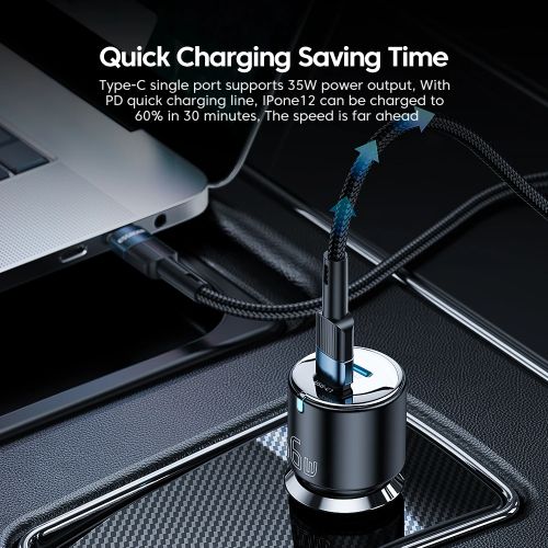 Chargeur De Voiture Allume Cigare 66w Sortie Usb + 2 X Type-c, Charge Rapide
