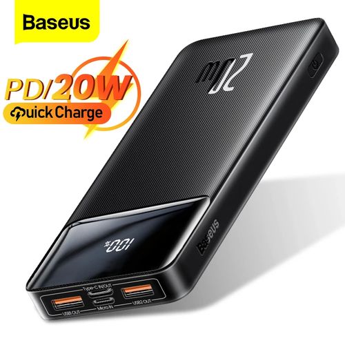 Power Bank 10000mah Avec Affichage Numérique 20w 2 Usb / Usb Type C / Micro Usb Charge Rapide