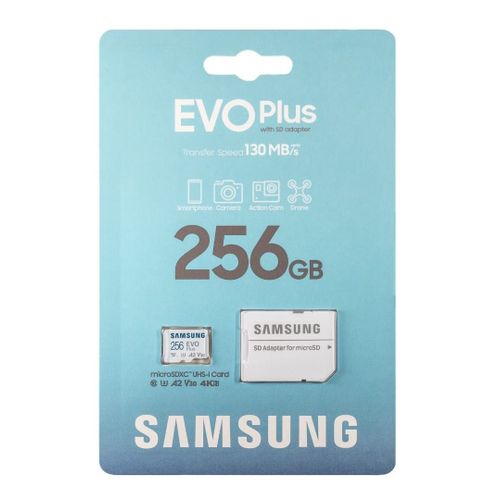 Samsung Evo Plus Micro Sd Card 256gb A2 V30 U3 Classe 10 4k Transfer 130mb/s
