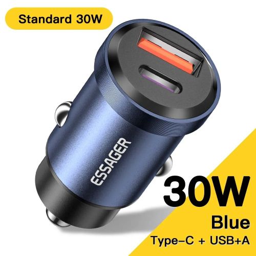 Chargeur De Voiture Allume Cigare 30w Usb + Type-c, Charge Rapide