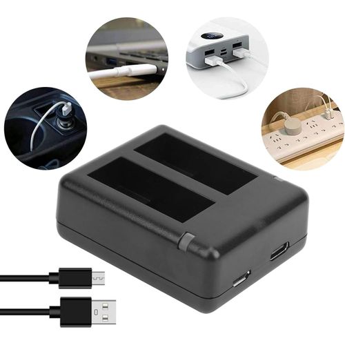Pack Chargeur De Batterie À Double Canal Pour Caméra Gopro Hero 9 10 11 12 + Batterie 2000mah thumbnail 3