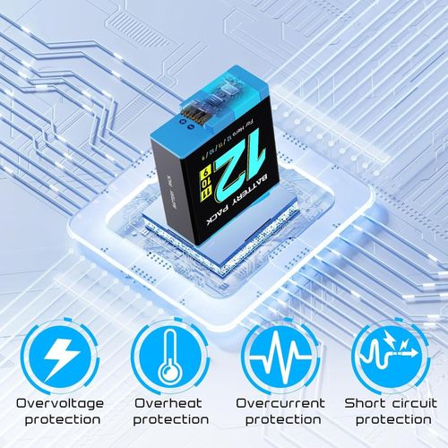 Pack Chargeur De Batterie À Double Canal Pour Caméra Gopro Hero 9 10 11 12 + Batterie 2000mah