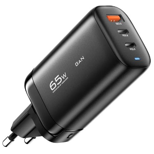 Chargeur Rapide 65w Gan Tech Usb 2 × Usb Type-c + Usb