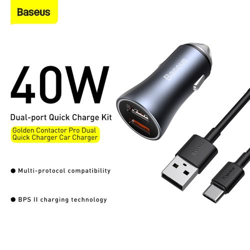 Chargeur Voiture 40 W Usb-c/usb – Charge Rapide Pour Iphone Et Autres