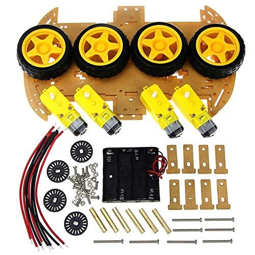 Moteur Transparent Smart Robot Car Châssis Speed ​​encoder Battery Box Diy Voiture Avec 4 Roues Motrices Vitesse Codeur Intelligent Robot Châssis De Voiture Kits Box Batterie Pour Arduino thumbnail 3