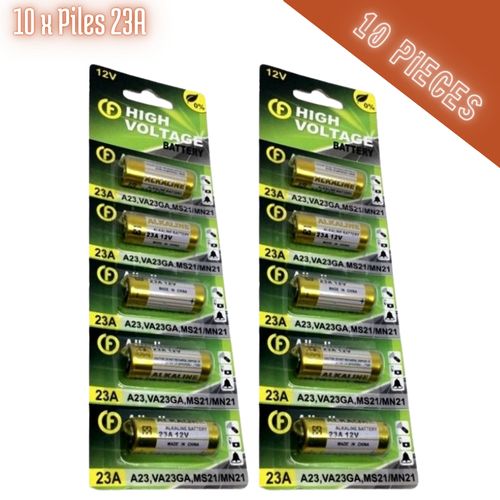 Lot 10 X Piles A23 12v Batterie Alcaline Multi Usage