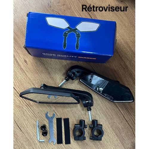 Paire Rétroviseur Réflecteur Aile Pour Trottinette Electrique M365 Scooter .. / Vélo, Rotatif Réglable À 360° Pour Guidon + Fixation Kit thumbnail 3