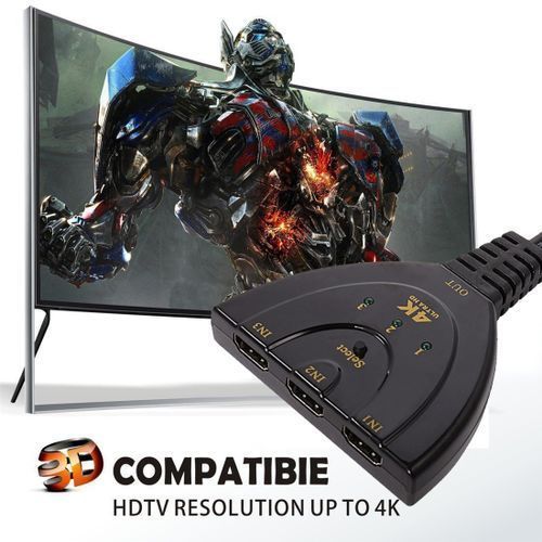 Câble Splitter 3 En 1 Entré Hdmi 3 Sortie 4k Hdtv Switch Adapter, Séparateur Hdmi Splitter thumbnail 3