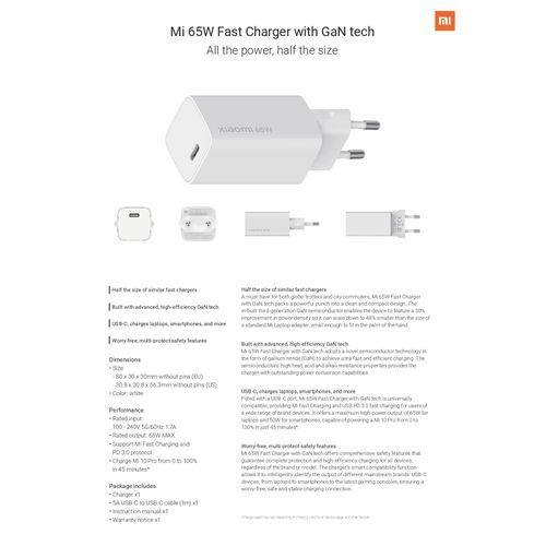 Chargeur Rapide 65w Gan Tech Usb Type-c Pour Mac, Pc, Et Smart Phone thumbnail 3