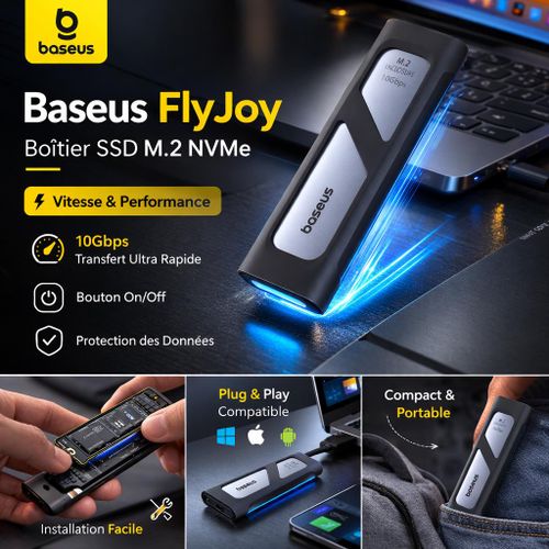 Flyjoy Boîtier Ssd M.2 Nvme 10gbps – Enclosure Ssd Usb 3.2