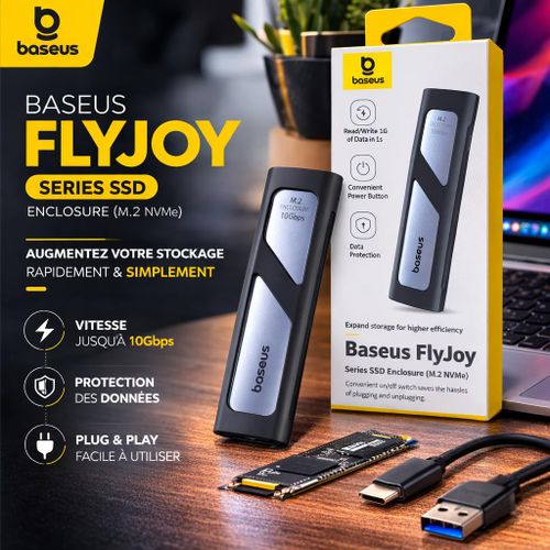 Flyjoy Boîtier Ssd M.2 Nvme 10gbps – Enclosure Ssd Usb 3.2 thumbnail 3
