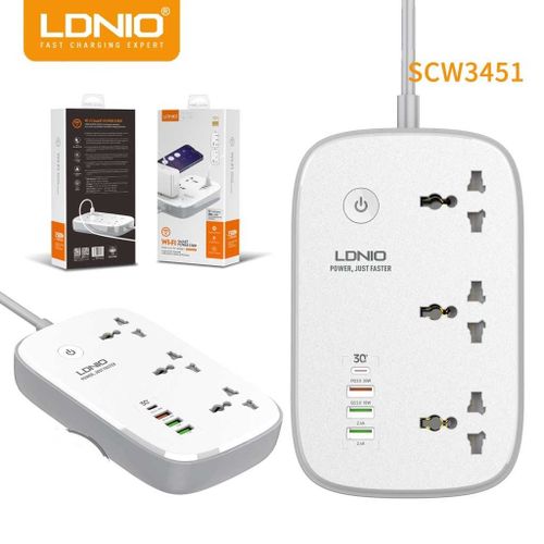 Multiprise Wifi Intelligent Avec 3 Ports Ac Universels 1 Pd + 1 Qc3.0 + 2 Ports Usb, 2500w 10a