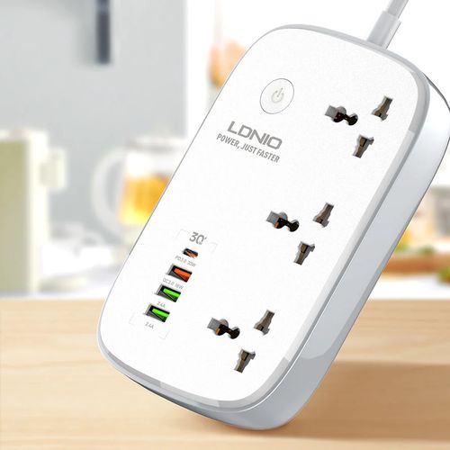Multiprise Wifi Intelligent Avec 3 Ports Ac Universels 1 Pd + 1 Qc3.0 + 2 Ports Usb, 2500w 10a