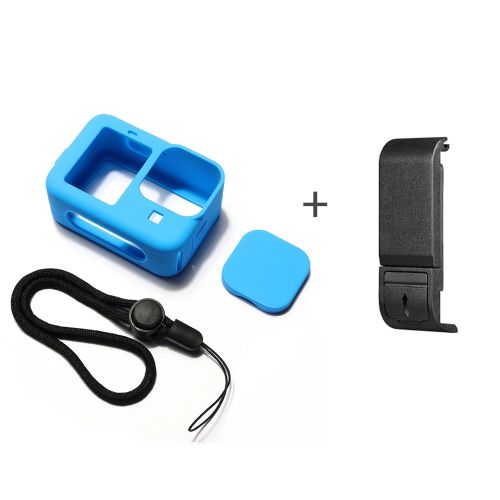 Étui De Protection En Silicone Noir Pour Gopro 9 10 11 12 + Capuchon Dobjectif thumbnail 1