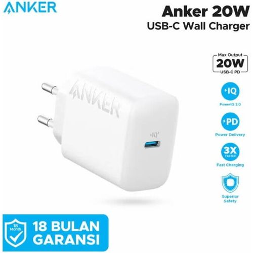 Chargeur Mural Anker Usb-c 20w Pd – Charge Rapide Compacte, Protection Intégrée, Compatible Apple & Appareils Type-c – Blanc (a2347l21) thumbnail 1