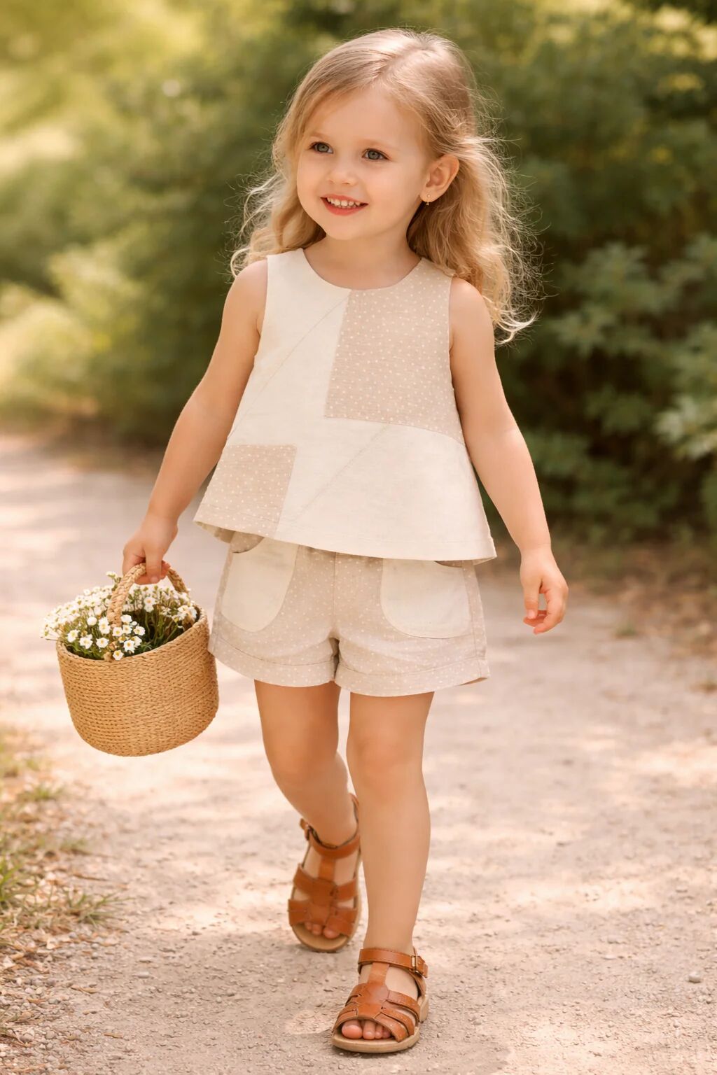 Ensemble Fille Naturel – Chic & Douceur Estivale