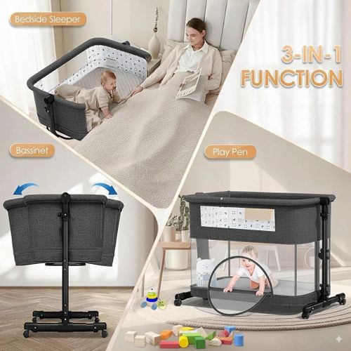 Cododo Bébé Multifonction 3 En 1 – Lit Cododo + Berceau + Parc – Réglable & Sécurisé thumbnail 3