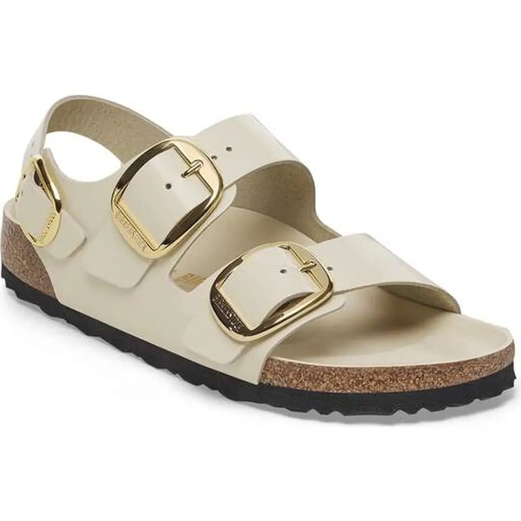Milano Big Buckle High Shine Ecru Narrow