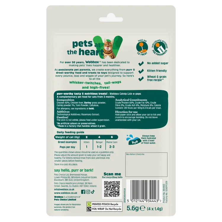 Lick-e-pops Friandises Pour Chat Au Catnip 4 Pcs