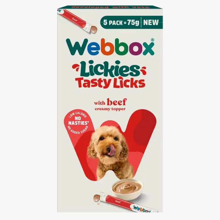 Dog Lickies Beef Creamy Pate – 5x15g Dog Treat Sachets/puppy/adult