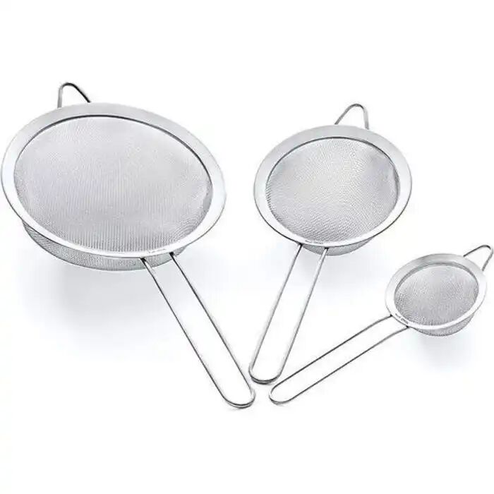 Passoires De Cuisine En Inox, 3 Tamis À Mailles Fines Pour Farine Et Poudres thumbnail 2