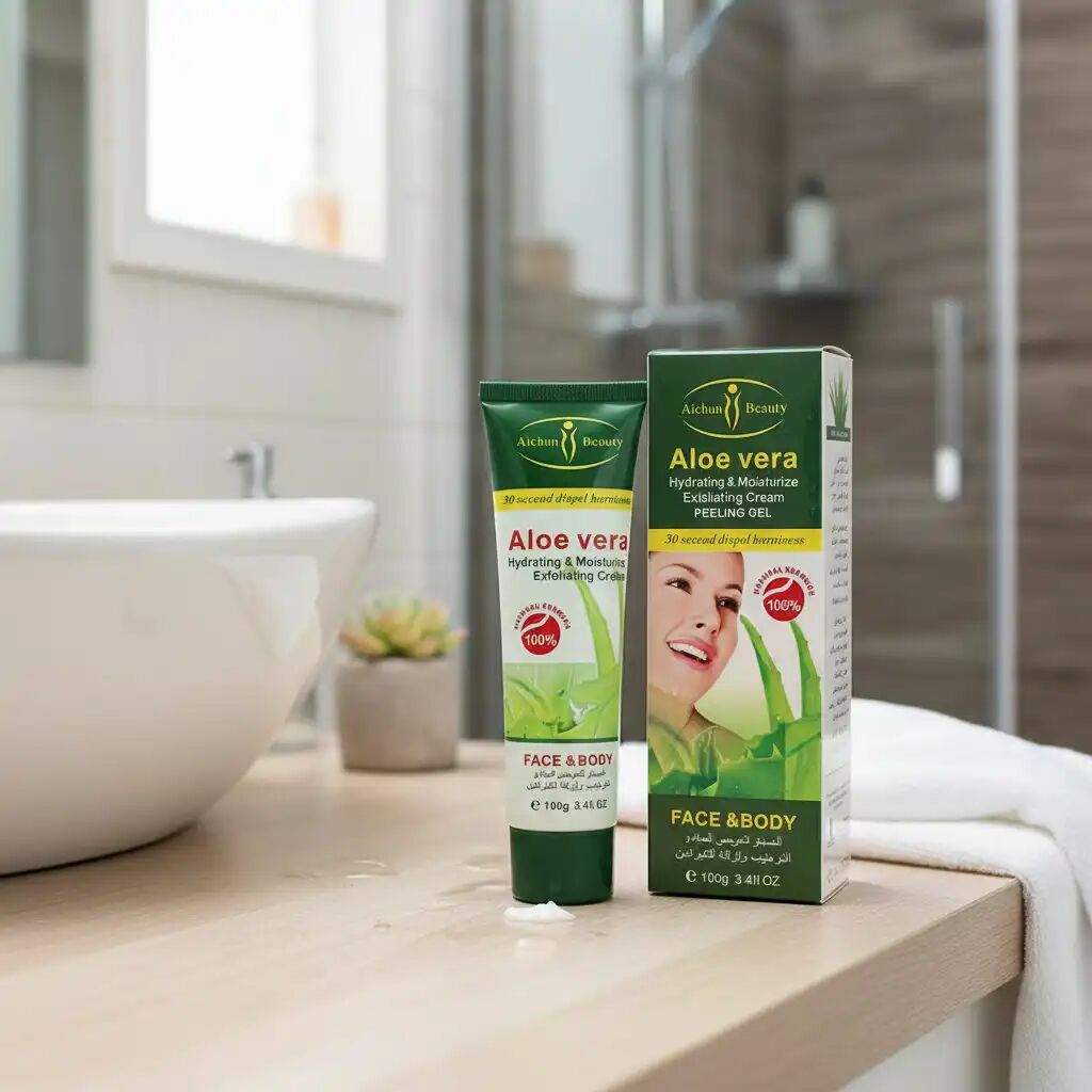 Crème Exfoliante Hydratante Aloe Vera Gel Peeling Visage & Corps
