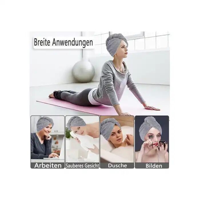 Serviette Cheveux en Microfibre – Turban Ultra Absorbant à Séchage Rapide thumbnail 3