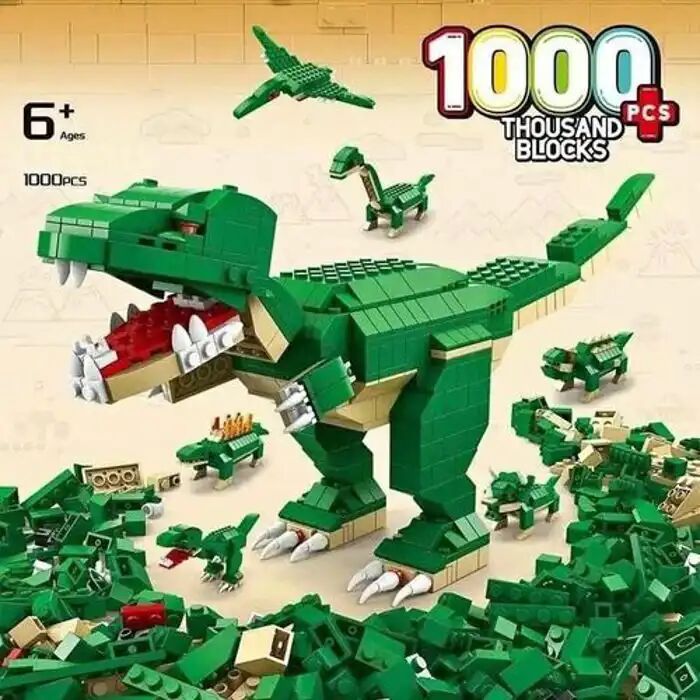 Bloc De Construction - Modèle Dinosaure - 1000 Pièces