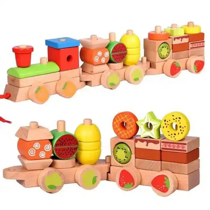 Train Éducatif En Bois - 30 Pcs