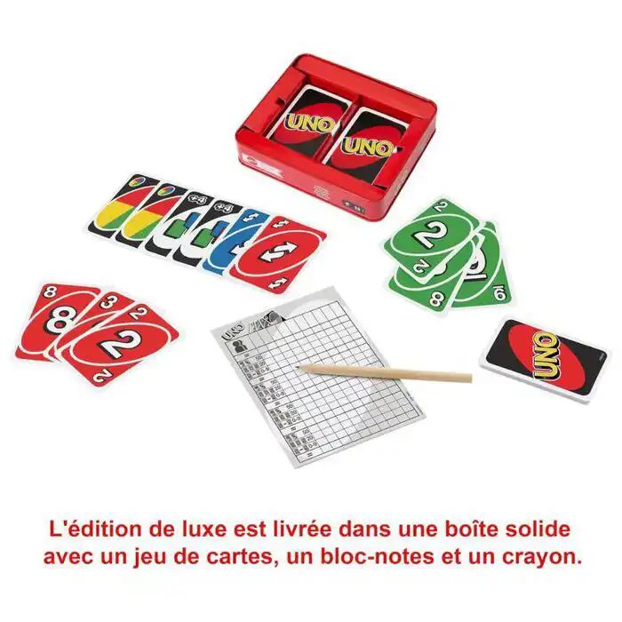 Uno Deluxe Jeux De Cartes Familial Pour Enfants Et Adultes thumbnail 4