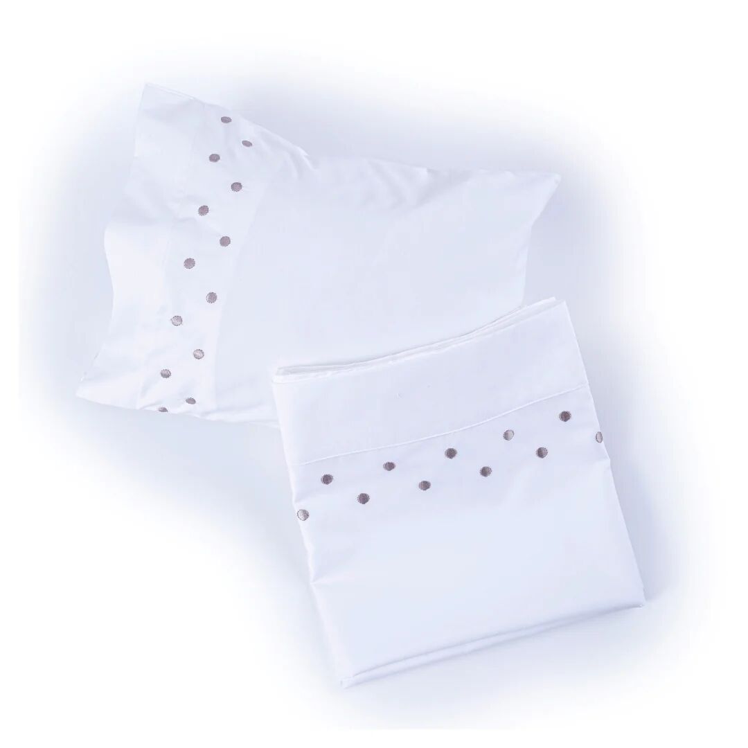 Ensemble Drap + Coussin Naissance Brodé Beige