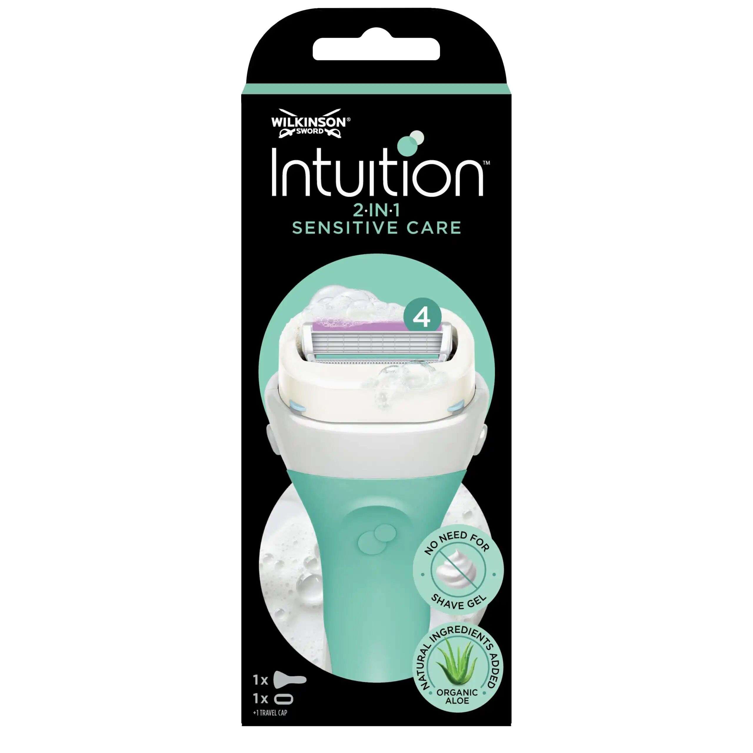 Rasoir Intuition 2x1 Sensitive – 4 Lames Avec Savon Intégré thumbnail 3