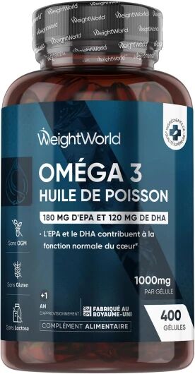 Omega 3 Huile De Poisson 400 Gélules Pour 1 An D'apport