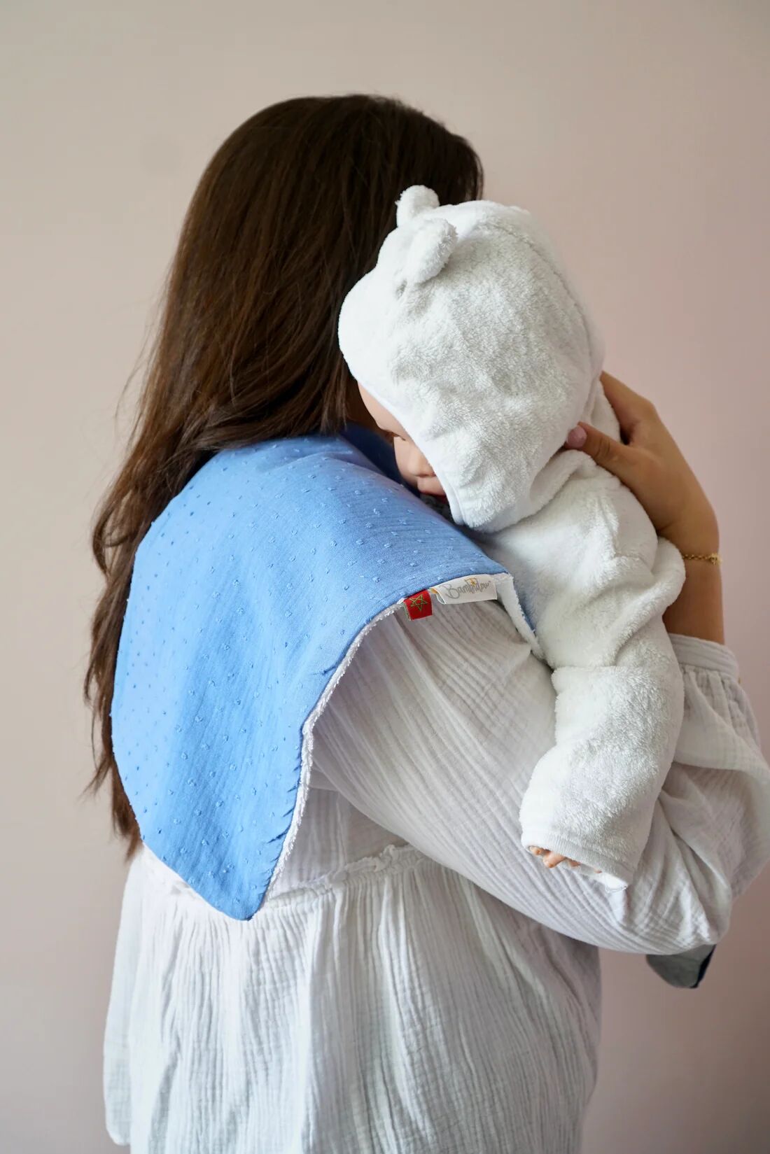 Serviette De Rot Bavoir D'épaule Bleu Ciel thumbnail 3