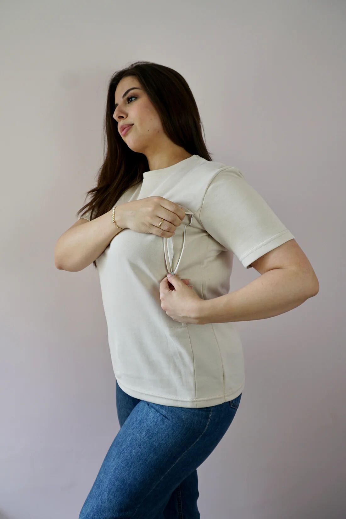 T-shirt Dallaitement Beige thumbnail 3