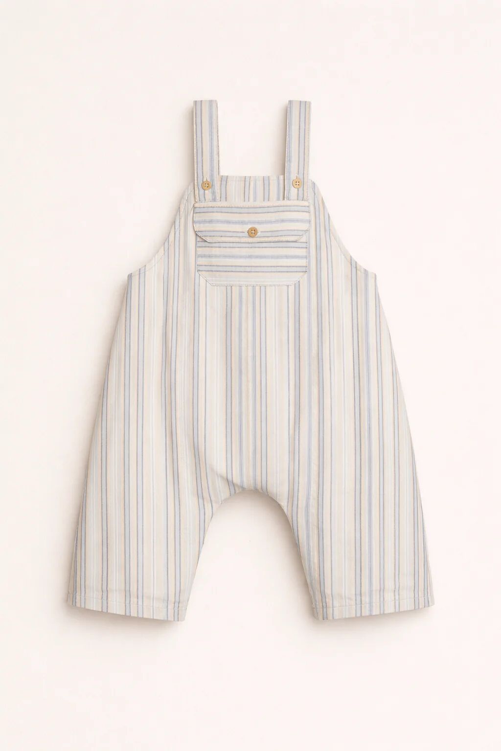 Salopette Bébé Rayée Bleu &amp; Beige – Style Chic & Décontracté