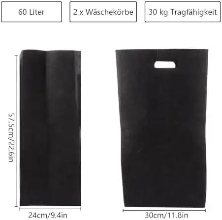 Lot De 2 Paniers À Linge En Feutre thumbnail 1