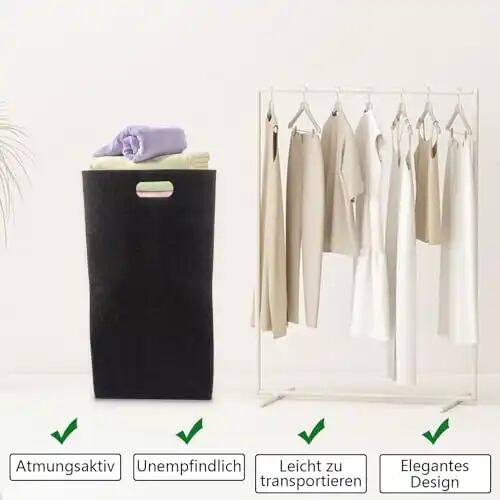Lot De 2 Paniers À Linge En Feutre thumbnail 2