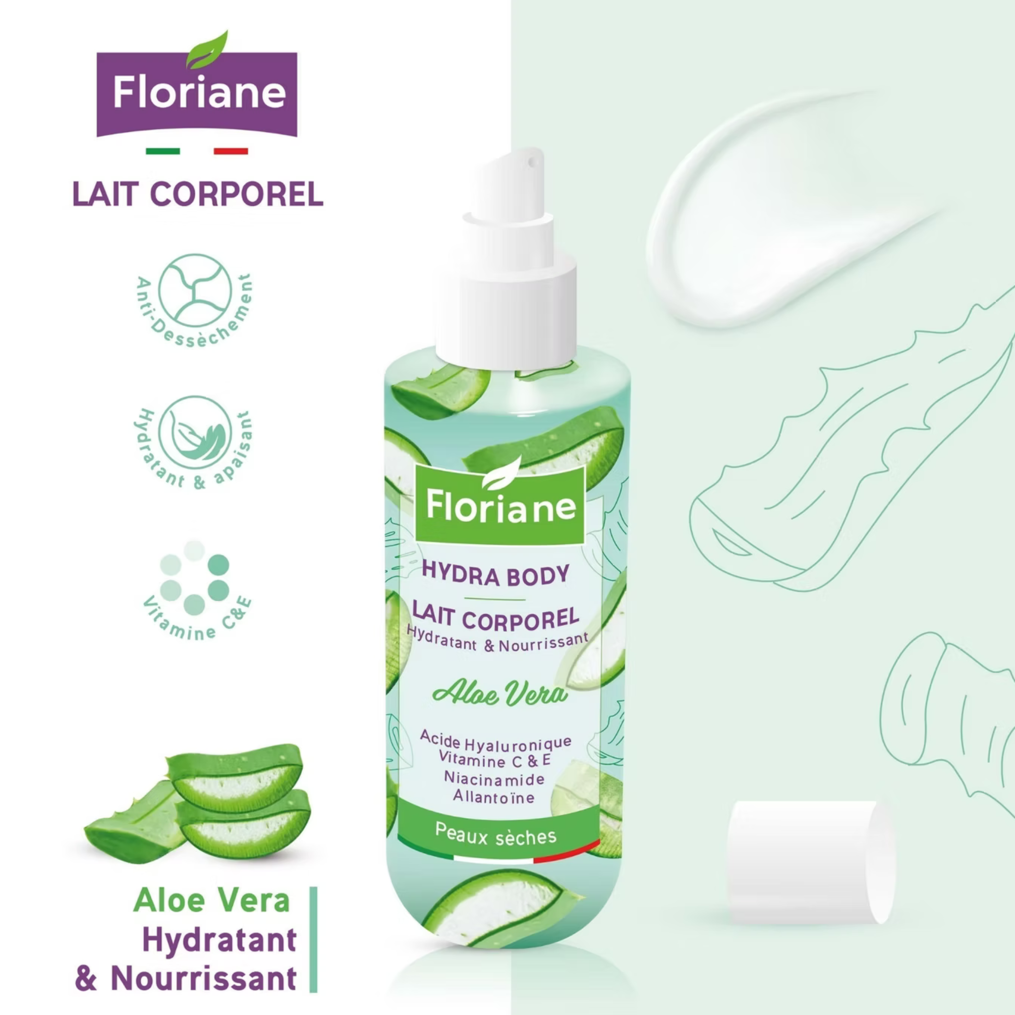 Hydra Body Lait Corporel Aloe Vera – Hydratant & Nourrissant Peaux Sèches