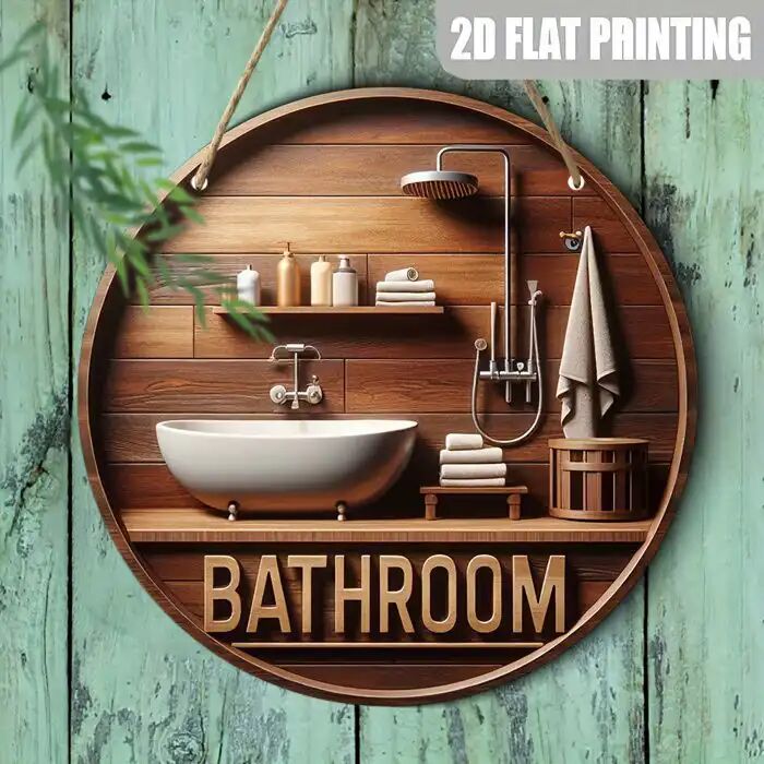 Plaque Murale - Ronde 2d - Bois Multicolore - Design Vintage