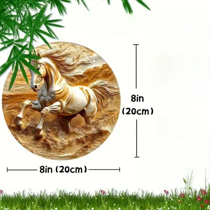 Plaque De Décoration En Relief 3d Cheval Au Galop - Multicolore Intérieur
